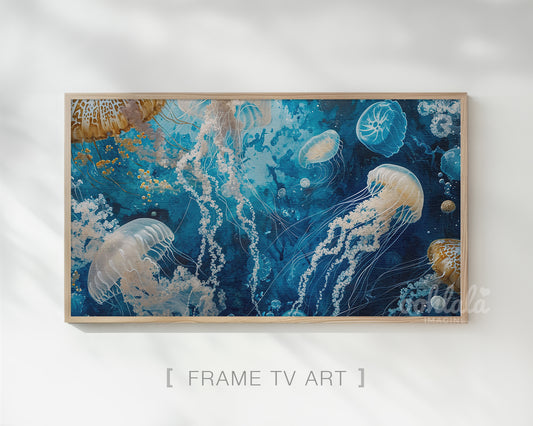 Jellyfish Marine Life Painting Frame TV Art Wallpaper
