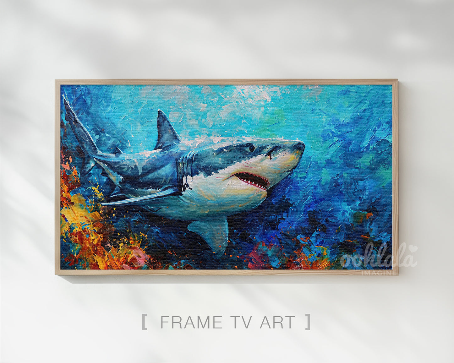 Shark Marine Life Frame TV Art Wallpaper