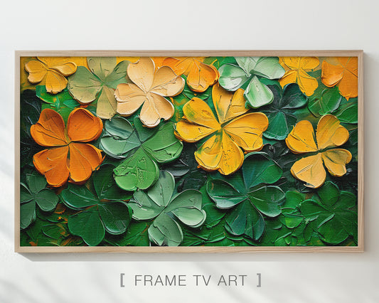 Clovers Abstract Painting Frame TV Art Wallpaper