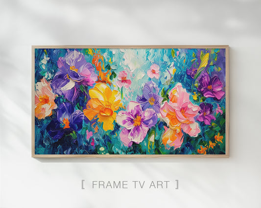 Abstract Flowers Frame TV Art Wallpaper