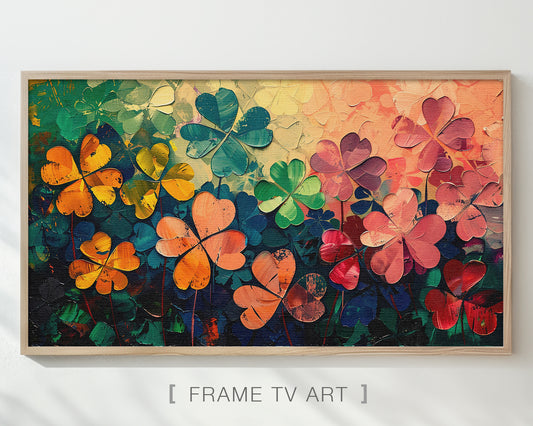 Abstract Shamrocks Clovers Painting Frame TV Art Wallpaper