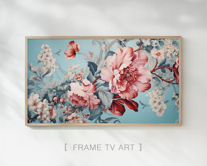 Vintage Floral Painting Frame TV Art Wallpaper