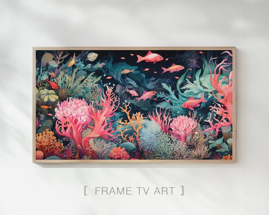 Fish Aquarium Painting Frame TV Wallpaper