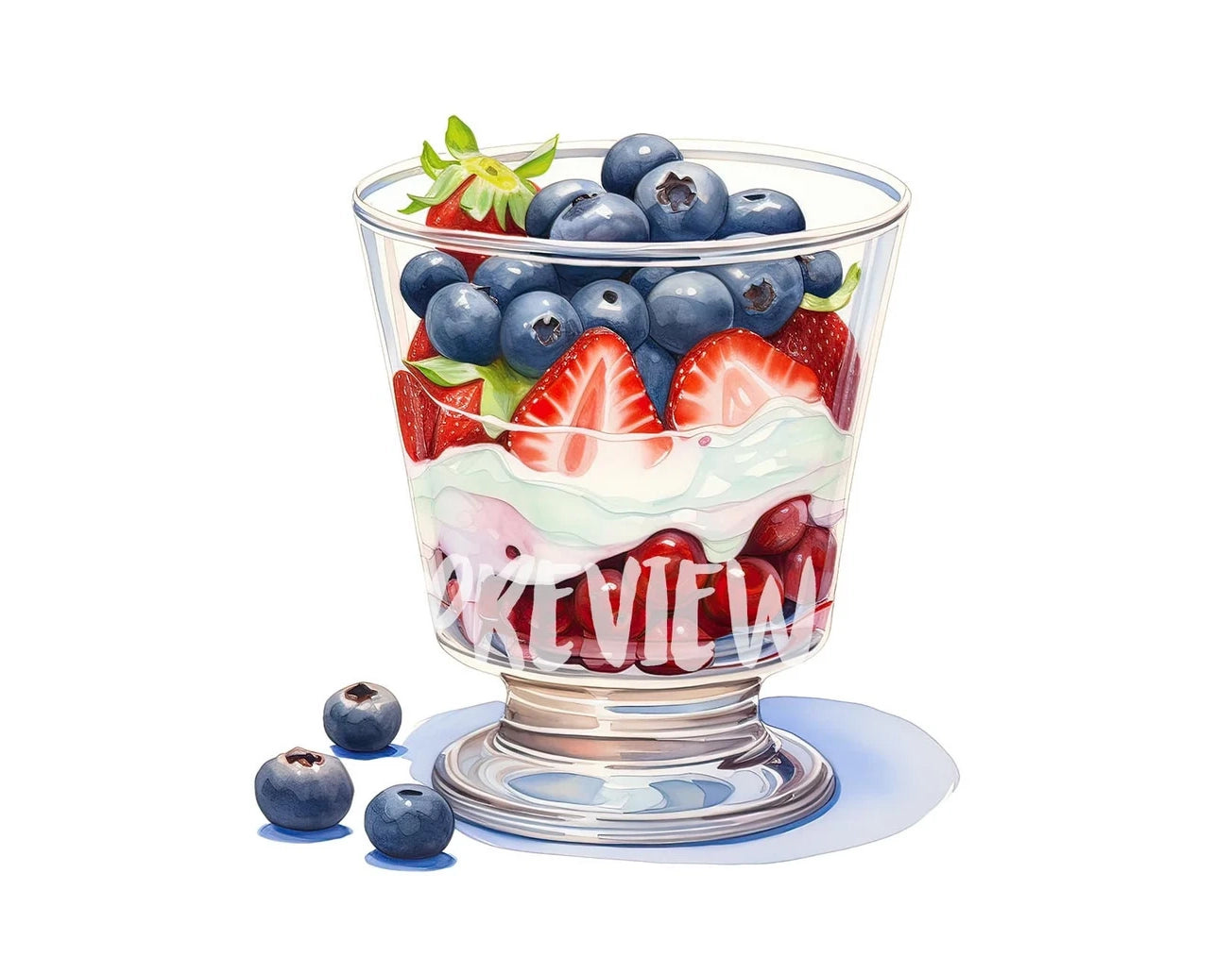 Watercolor Fruit Trifle Clipart