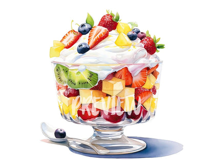 Watercolor Fruit Trifle Clipart