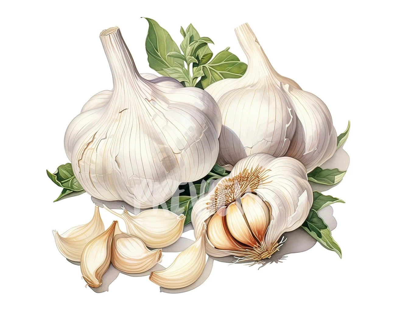 Watercolor Garlic Clipart