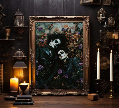 Gothic Gay Vampire Lovers Poster Wall Art Print for Dark Romance