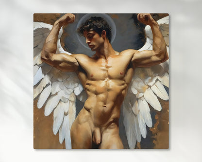 Angelic Male Muscle Man Figure - Canvas Wall Art