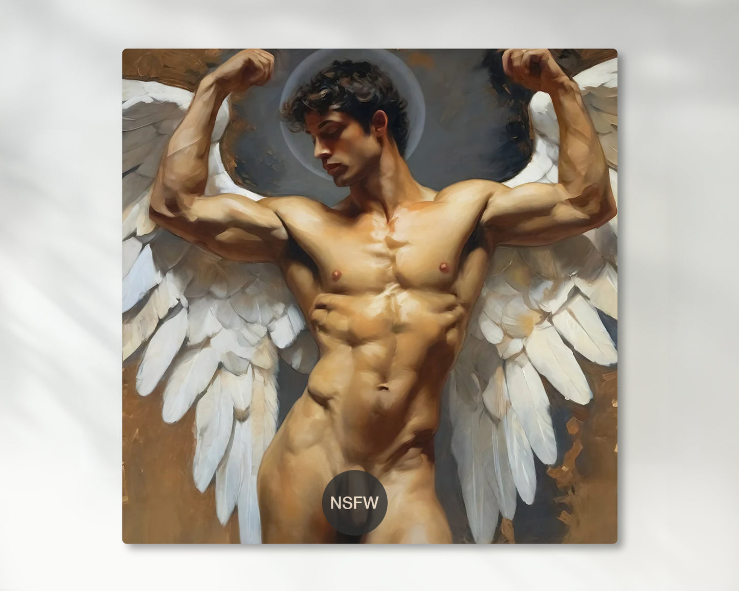 Angelic Male Muscle Man Figure - Canvas Wall Art