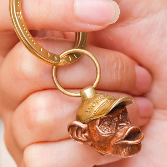 Monkey Orangutan in Baseball Cap Pendant Keychain