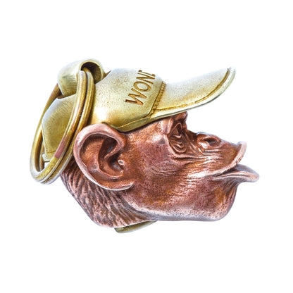 Monkey Orangutan in Baseball Cap Pendant Keychain