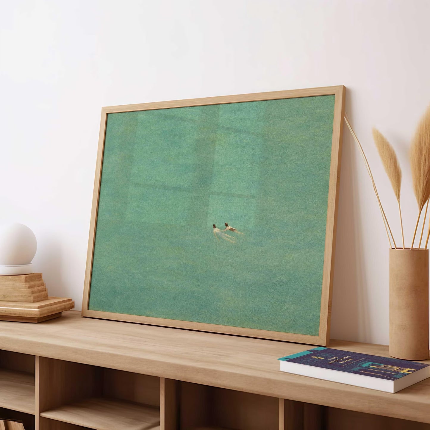 Green Abstract Swimming Art Print Poster