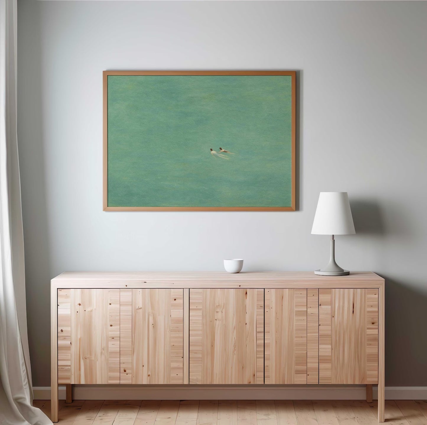 Green Abstract Swimming Art Print Poster