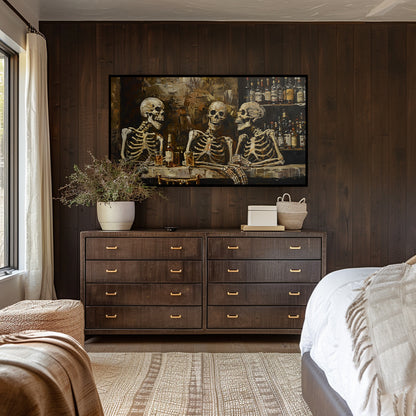 Skeleton Happy Hour Halloween Frame TV Art, Wallpaper