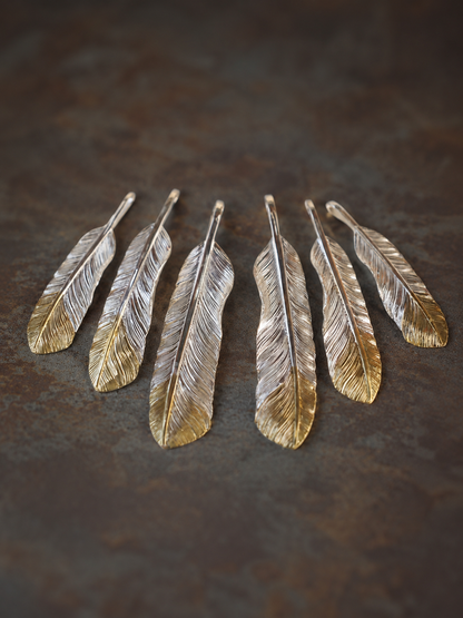 Gold Tip Red-tailed Hawk Feather
