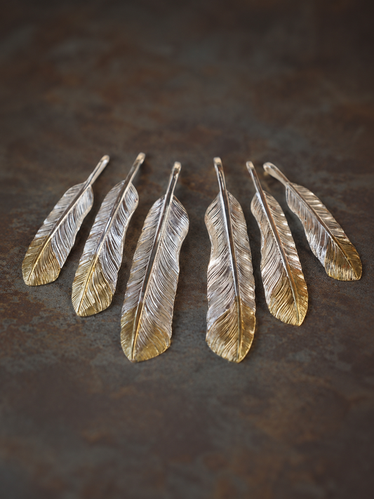 Gold Tip Red-tailed Hawk Feather