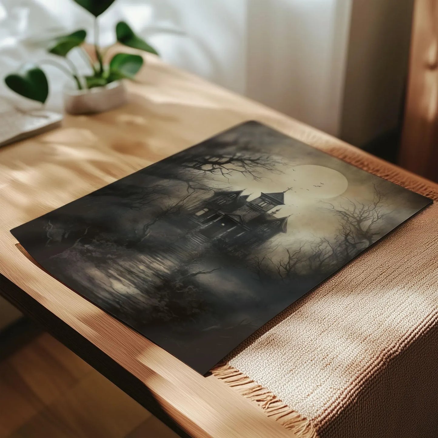 Haunted House Halloween Wall Art Poster