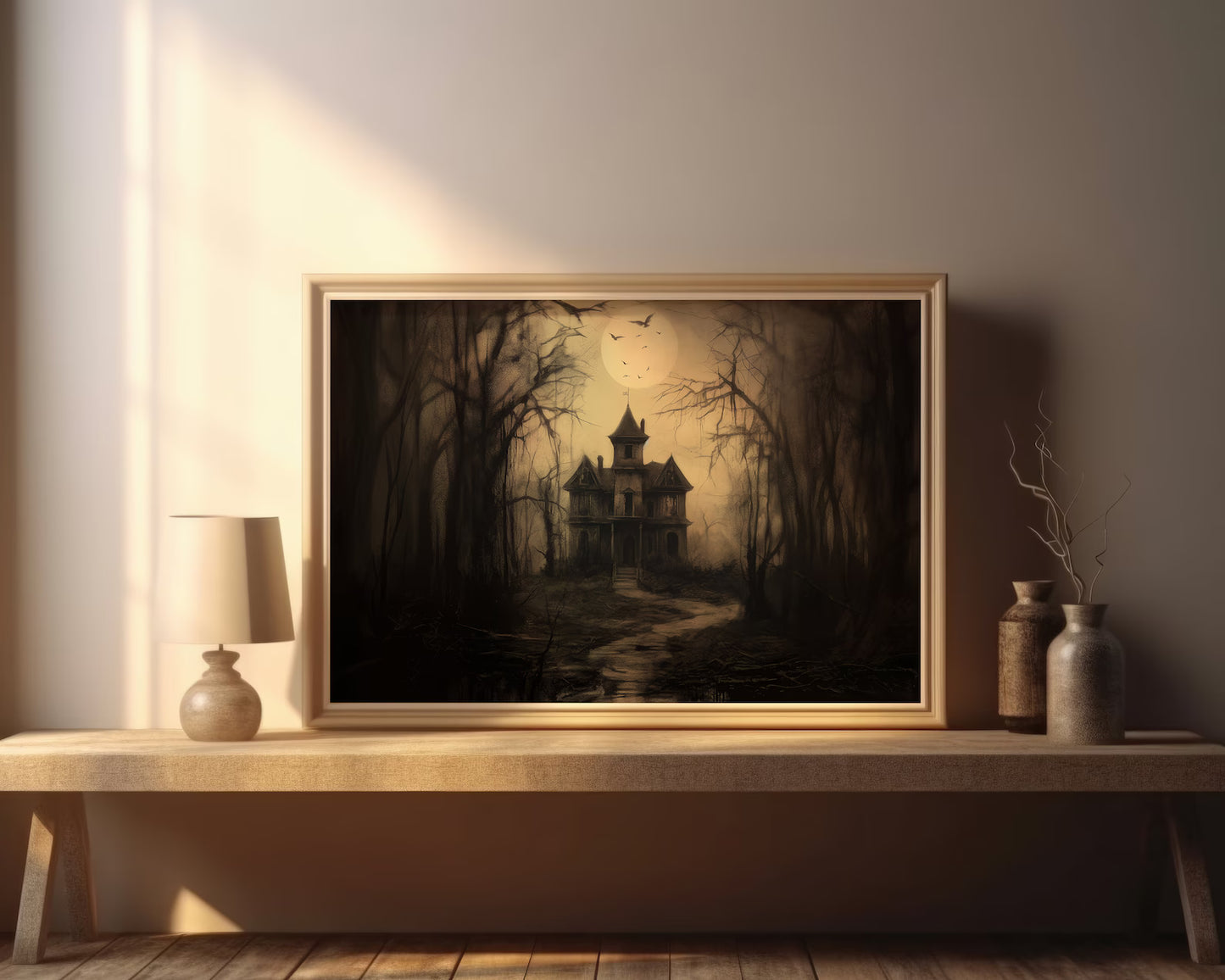 Haunted House Wall Art Dark Academia Print Spooky House Art Print Poster