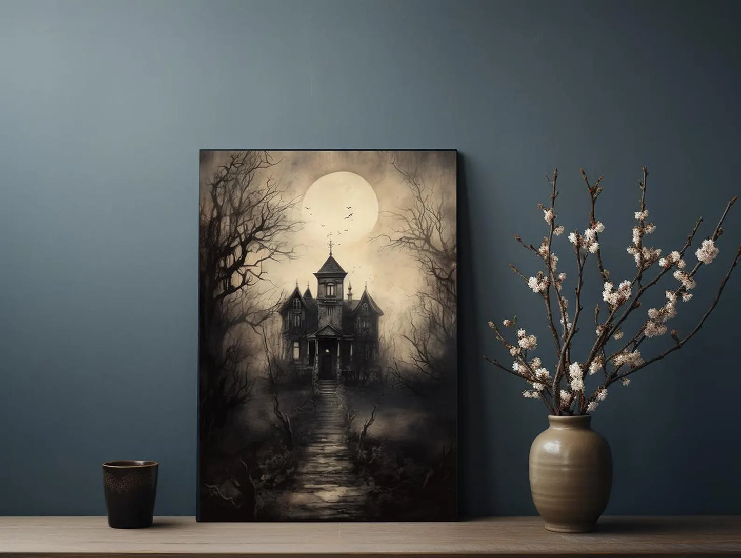 Haunted House Halloween Wall Art Poster