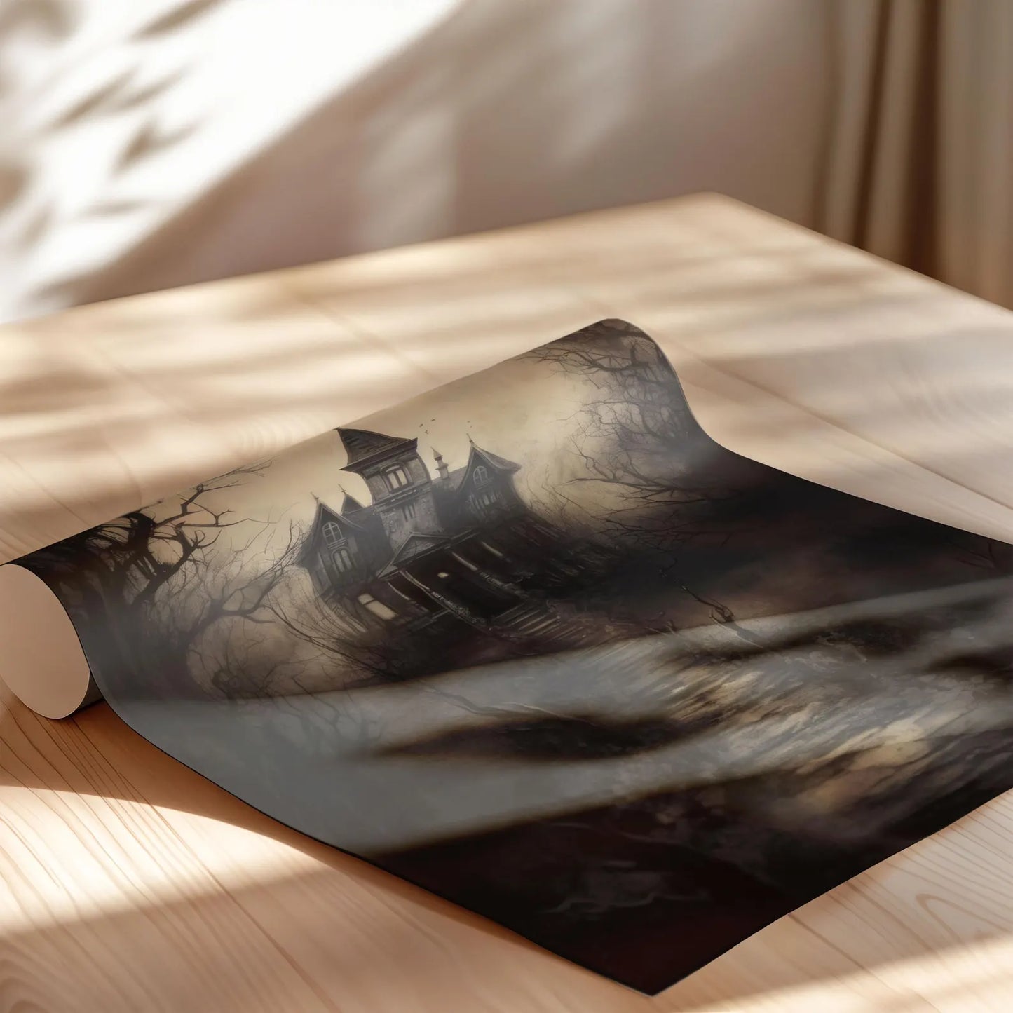 Haunted House Halloween Wall Art Poster