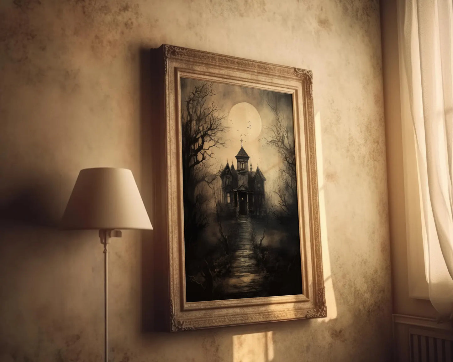 Haunted House Halloween Wall Art Poster