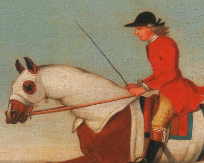 Horse Rider Vintage Painting Art Print, Equestrian Wall Art Poster