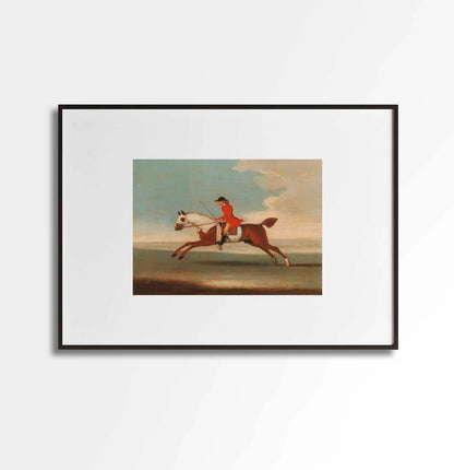 Horse Rider Vintage Painting Art Print, Equestrian Wall Art Poster