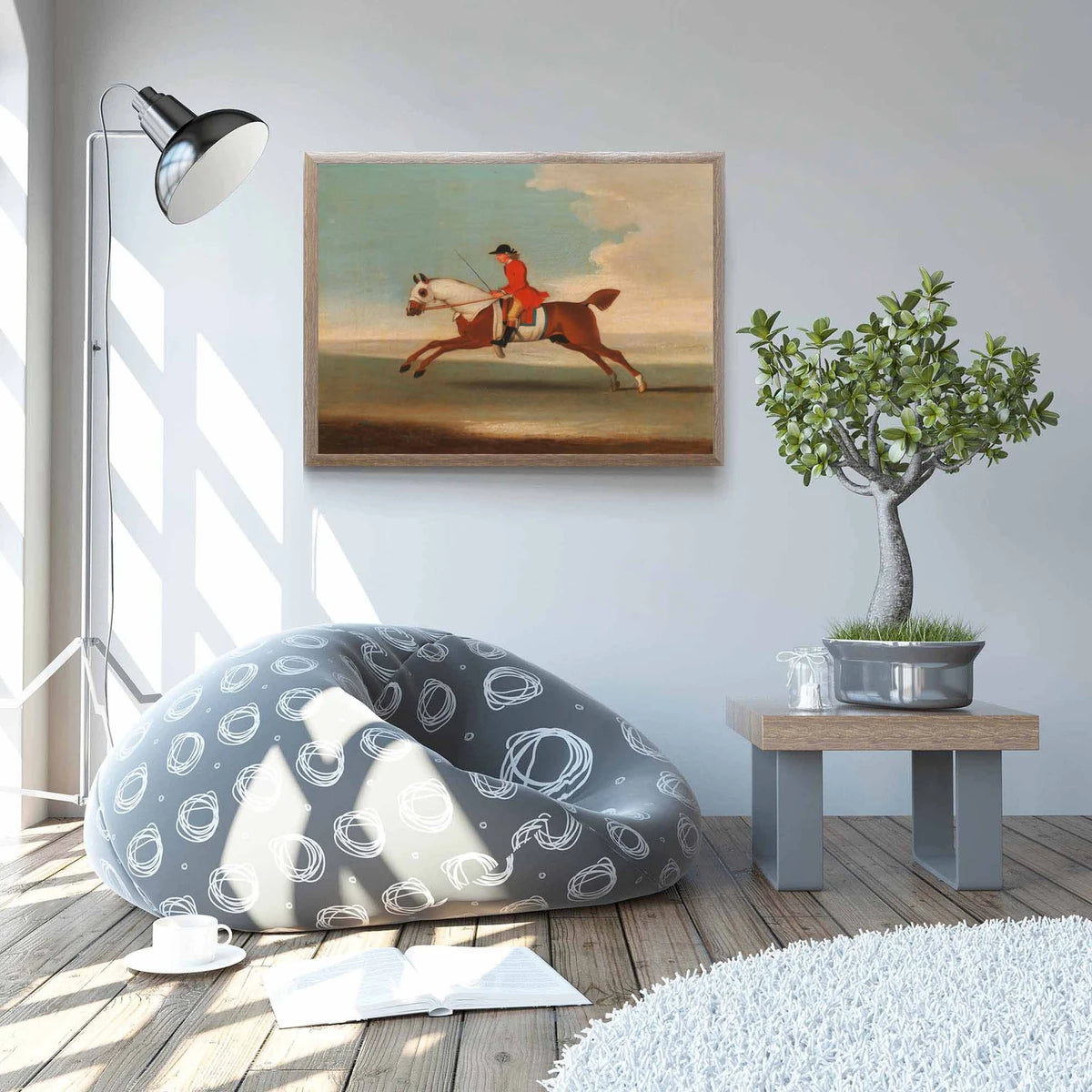 Horse Rider Vintage Painting Art Print, Equestrian Wall Art Poster