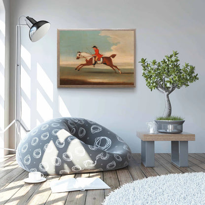Horse Rider Vintage Painting Art Print, Equestrian Wall Art Poster