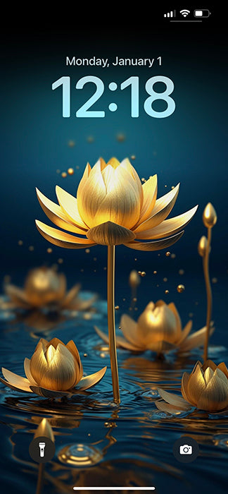 Golden Lotus Flowers Wallpaper (2)