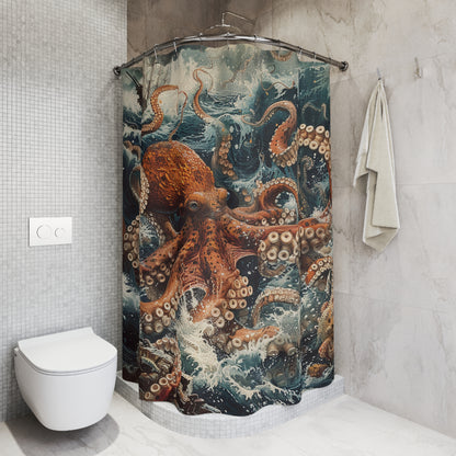 Kraken Sea Monster Shower Curtain Bathroom Decor Home Decor