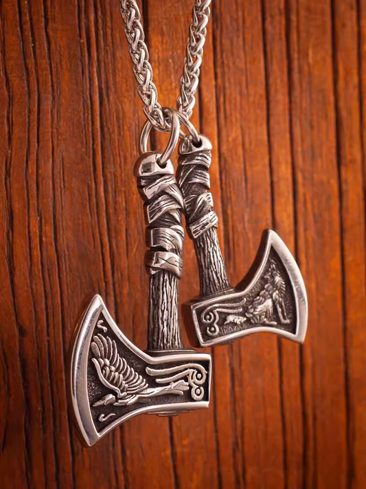 Viking Battle Axe The Leviathan Axe Stainless Steel Necklace