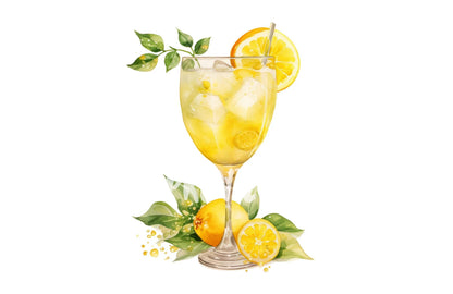 Watercolor Limoncello Clipart PNG