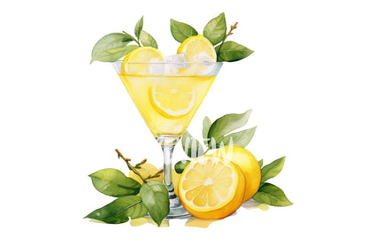 Watercolor Limoncello Clipart PNG