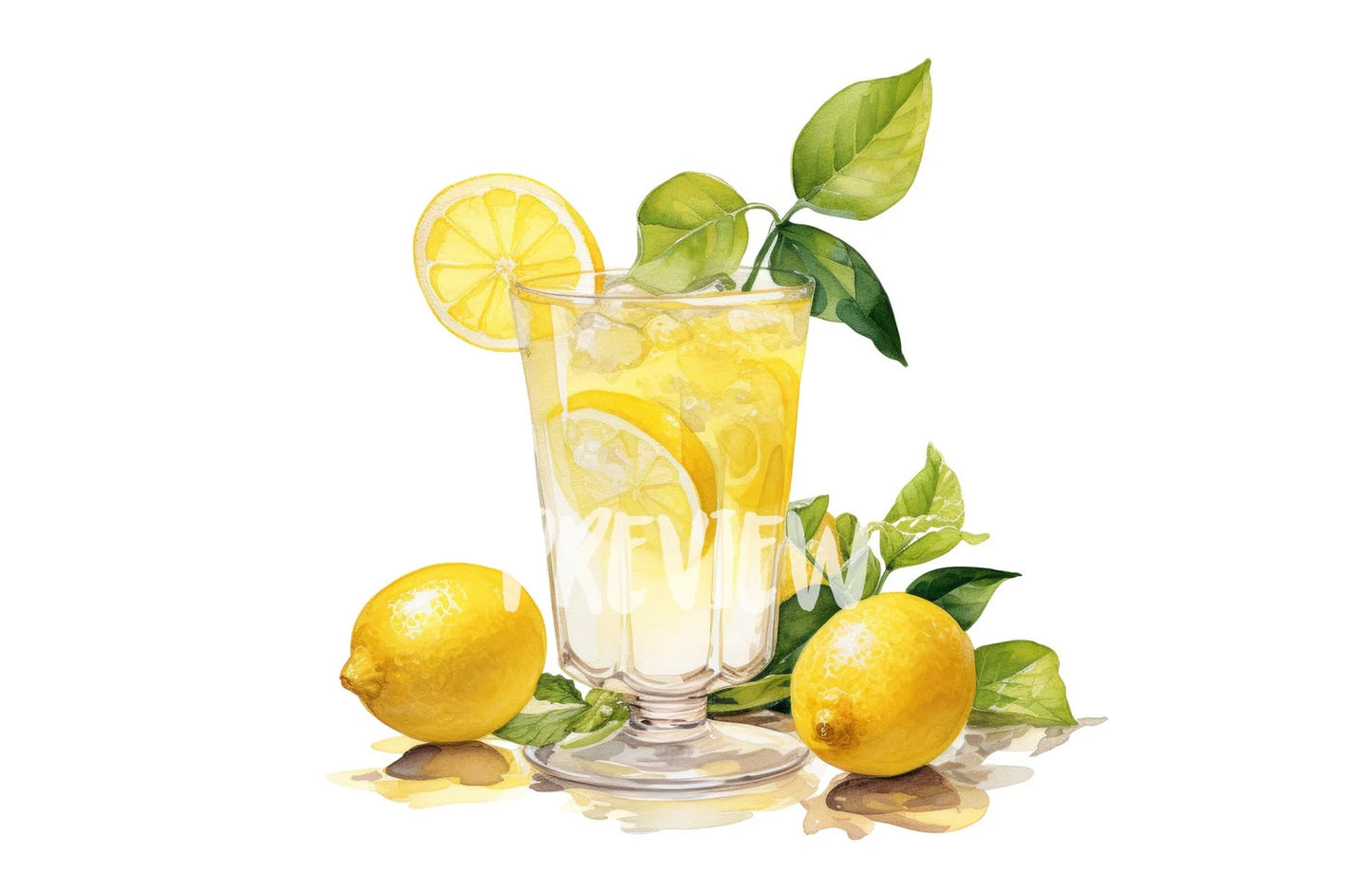 Watercolor Limoncello Clipart PNG