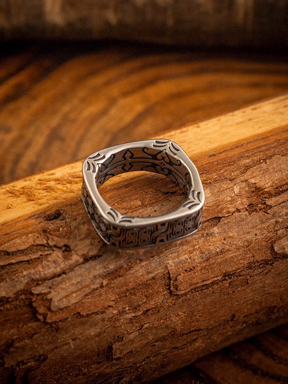 Loopy Celtic Knot Square Band Stainless Steel Ring Cletic Jewelry