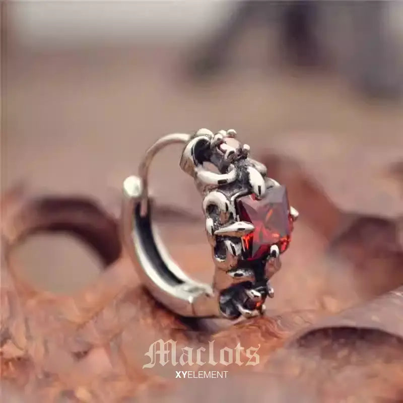 Baroque Floral CZ Huggie Earring | Stainless Steel