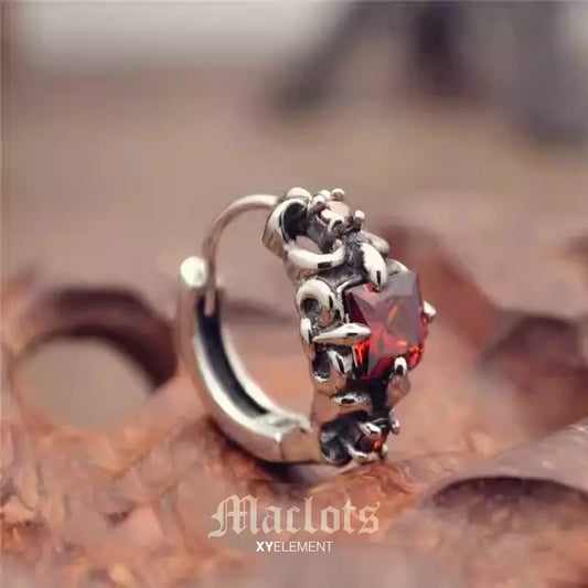 Baroque Floral CZ Huggie Earring | Stainless Steel