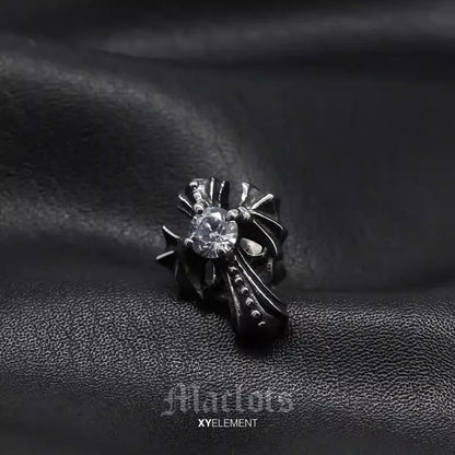 Gothic Cross CZ Stud Earring | Stainless Steel