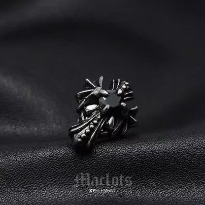 Gothic Cross CZ Stud Earring | Stainless Steel