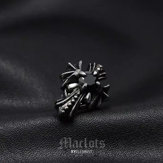 Gothic Cross CZ Stud Earring | Stainless Steel
