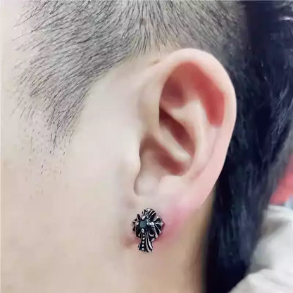 Gothic Cross CZ Stud Earring | Stainless Steel
