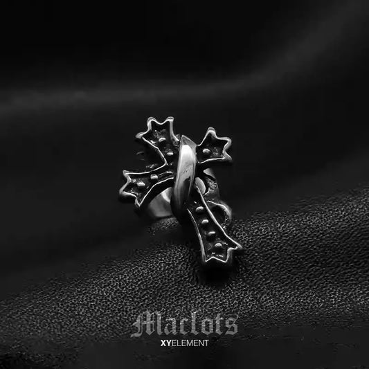 Gothic Maltese Cross Stud Earrings | Stainless Steel