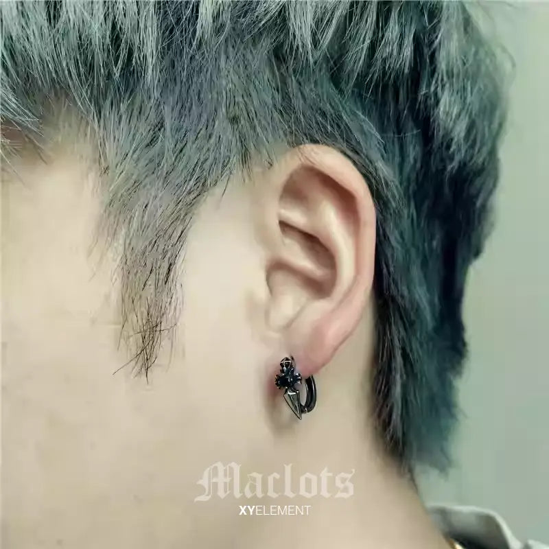 Gothic Cross Huggie Earrings | Stainless Steel