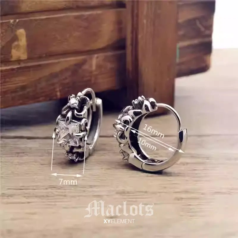 Baroque Floral CZ Huggie Earring | Stainless Steel