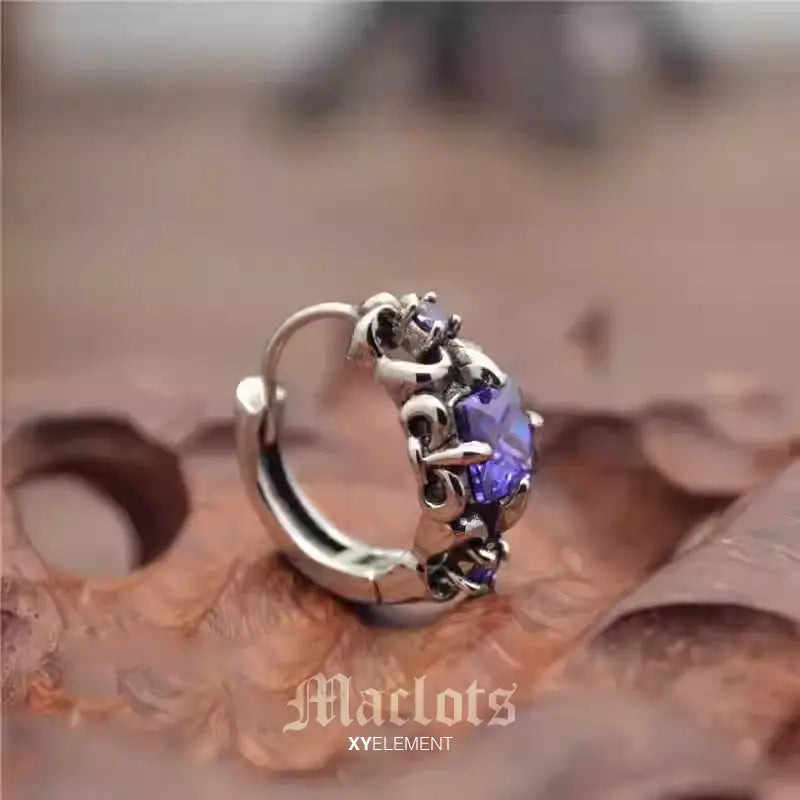 Baroque Floral CZ Huggie Earring | Stainless Steel