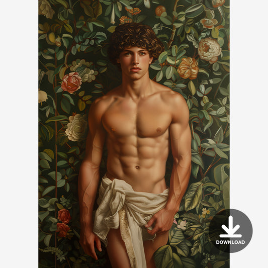 Eden's Adonis Painting, Male Portrait | Digital Download