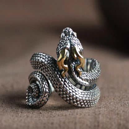 Norse Mythology Jörmungandr Serpent Ring, Vikings Jewelry