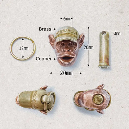 Monkey Orangutan in Baseball Cap Pendant Keychain