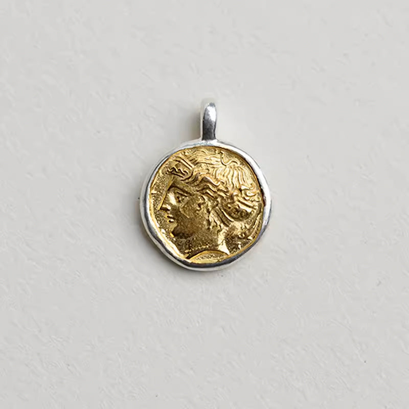 Greek Coin Necklace, Arethusa's Decadrachm Greek Mythology Necklace